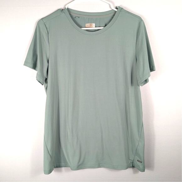 Mondetta Performance Luxury M Polygiene Activewear Top Sage Green Stretch Tee - Picture 1 of 4